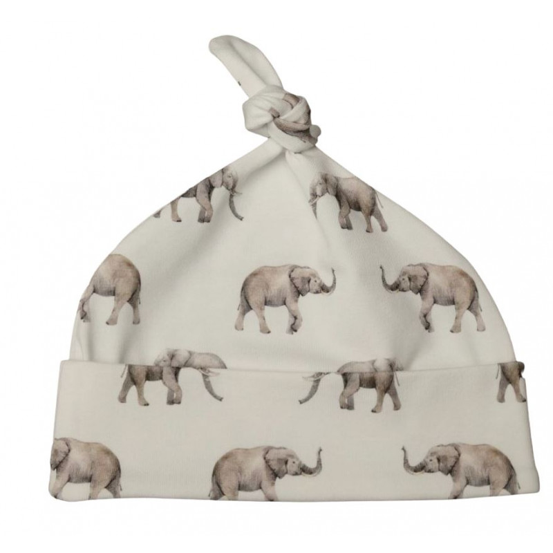 babymutsje off-white olifantjes