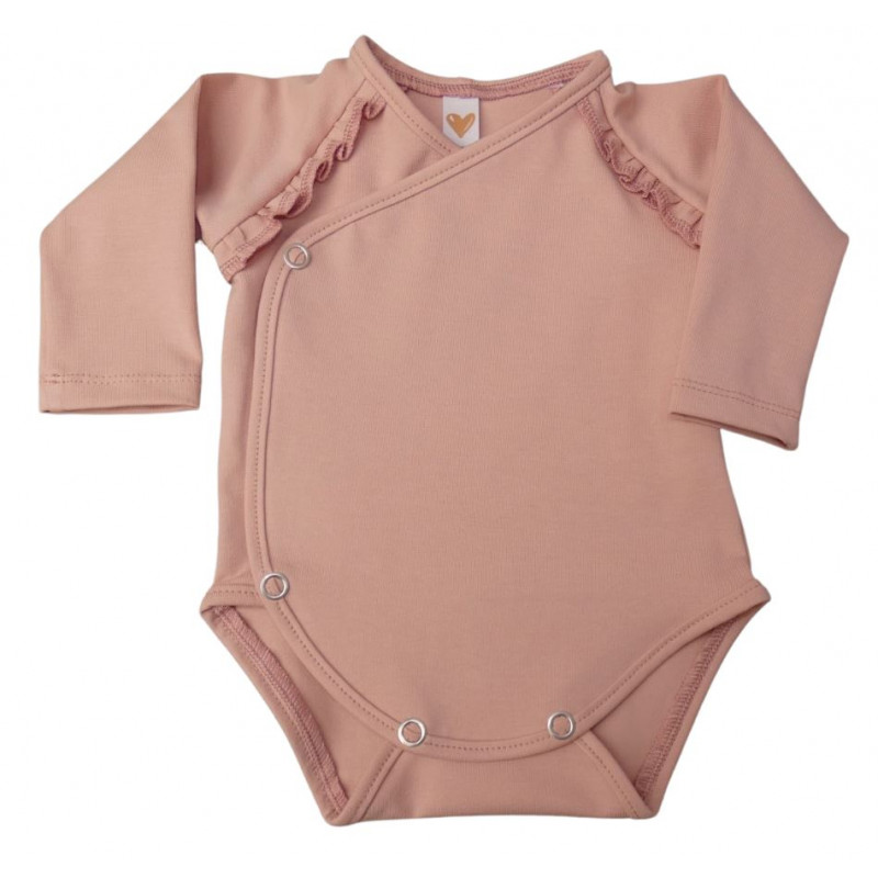 baby overslagrompertje roze lange mouw