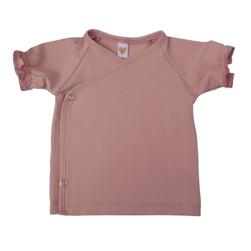 baby shirt ruffle korte mouw roze