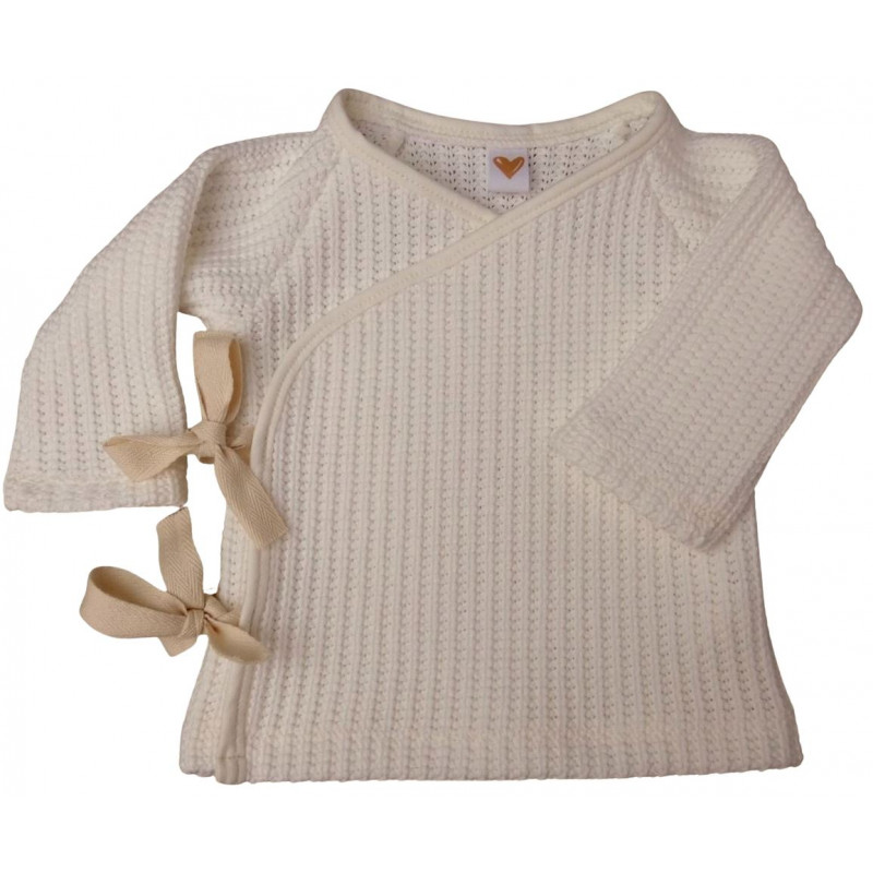 baby overslagtruitje grof gebreid off-white