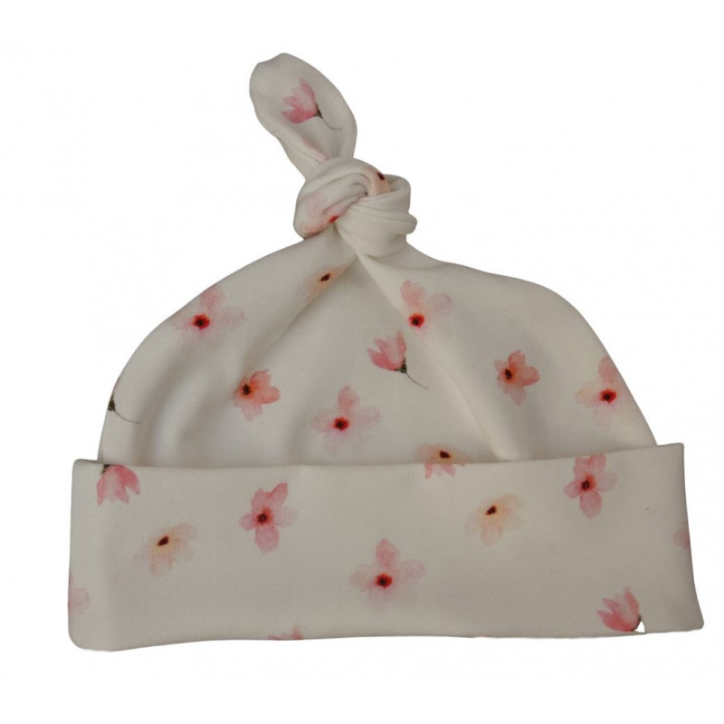 baby mutsje roze bloesem bloemetjes