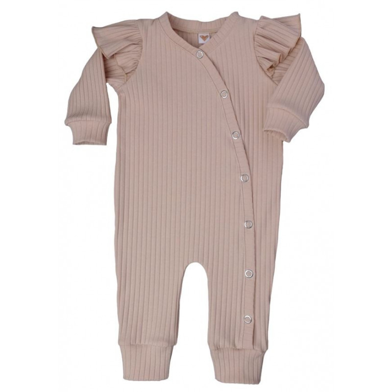 baby boxpakje brede rib licht roze met ruffles
