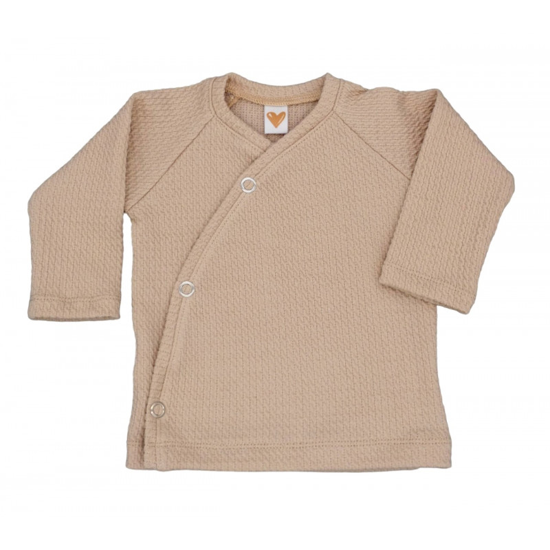 baby overslagshirtje mini kabel zand