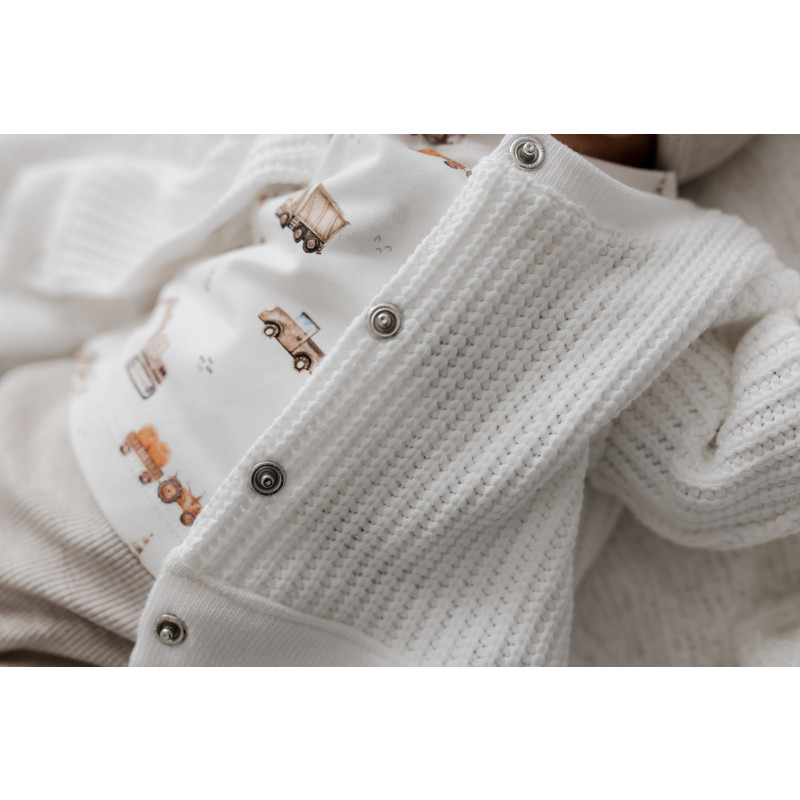 Newborn vestje grof gebreid off-white