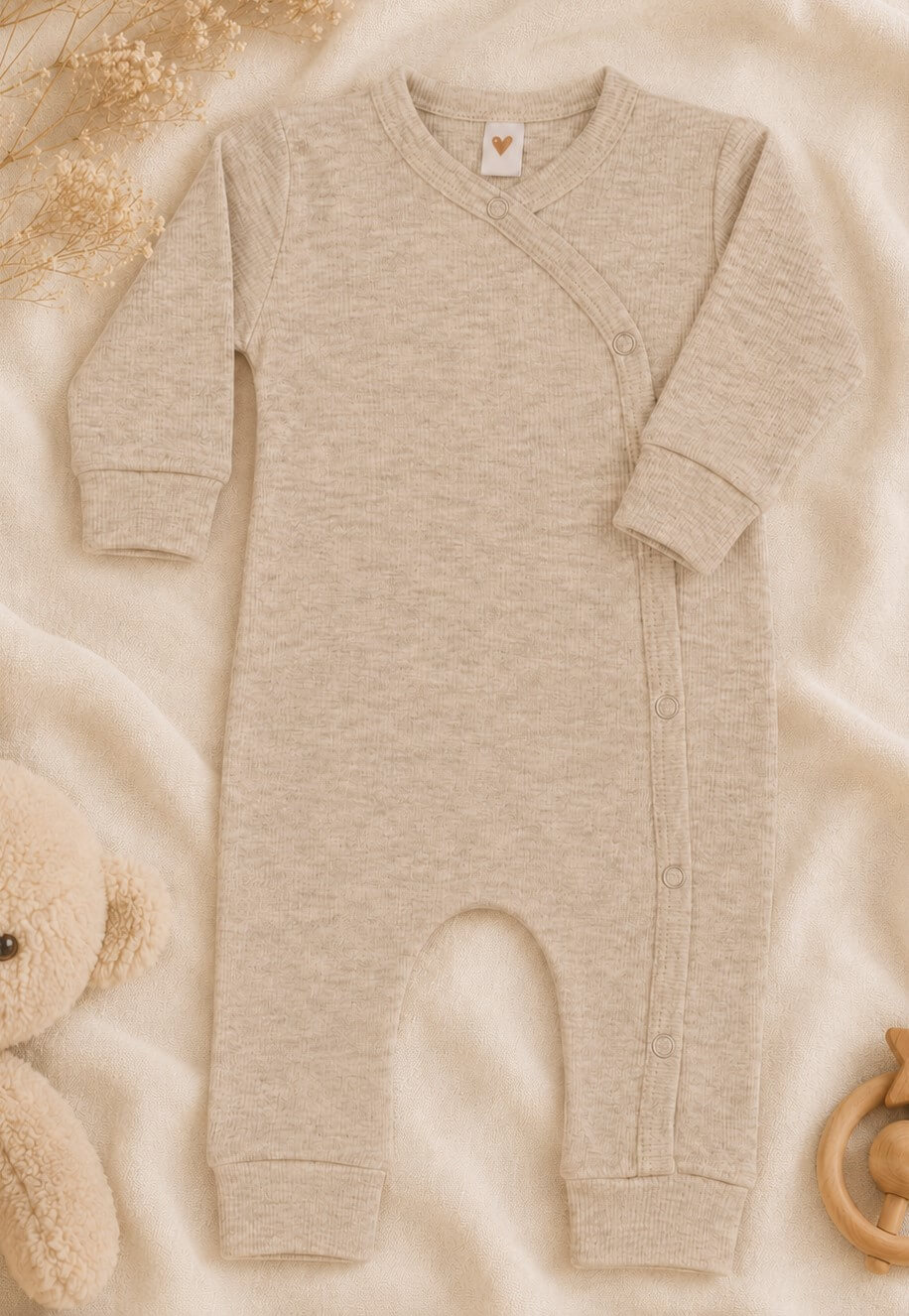 Newborn beige overslagboxpakje