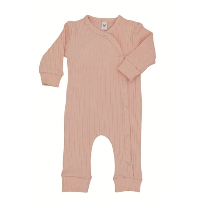newborn licht roze overslag boxpakje in een brede rib stof