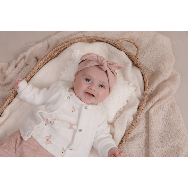 Newborn overslagshirtje met roze vlinders