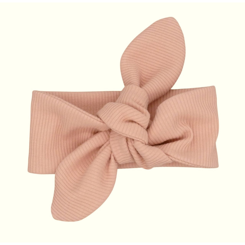 Newborn haarbandje in een nude roze kleur met een fijn ribbeltje