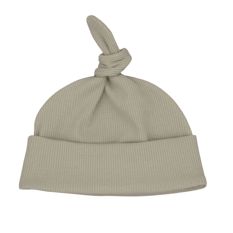 Newborn babymutsje fijne rib licht groen