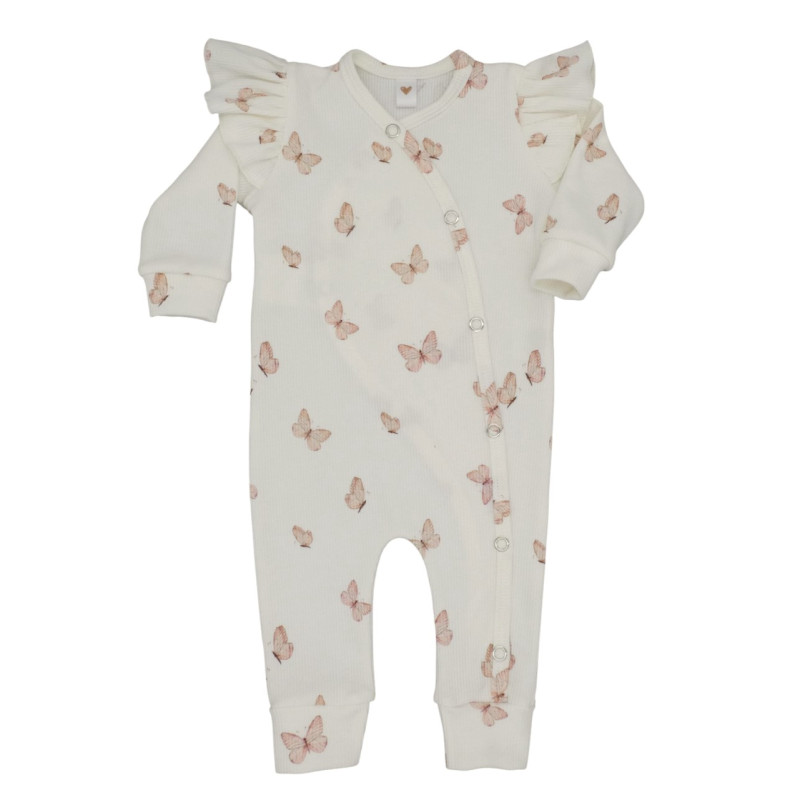 Newborn boxpakje met ruffles en lieve roze vlinders.