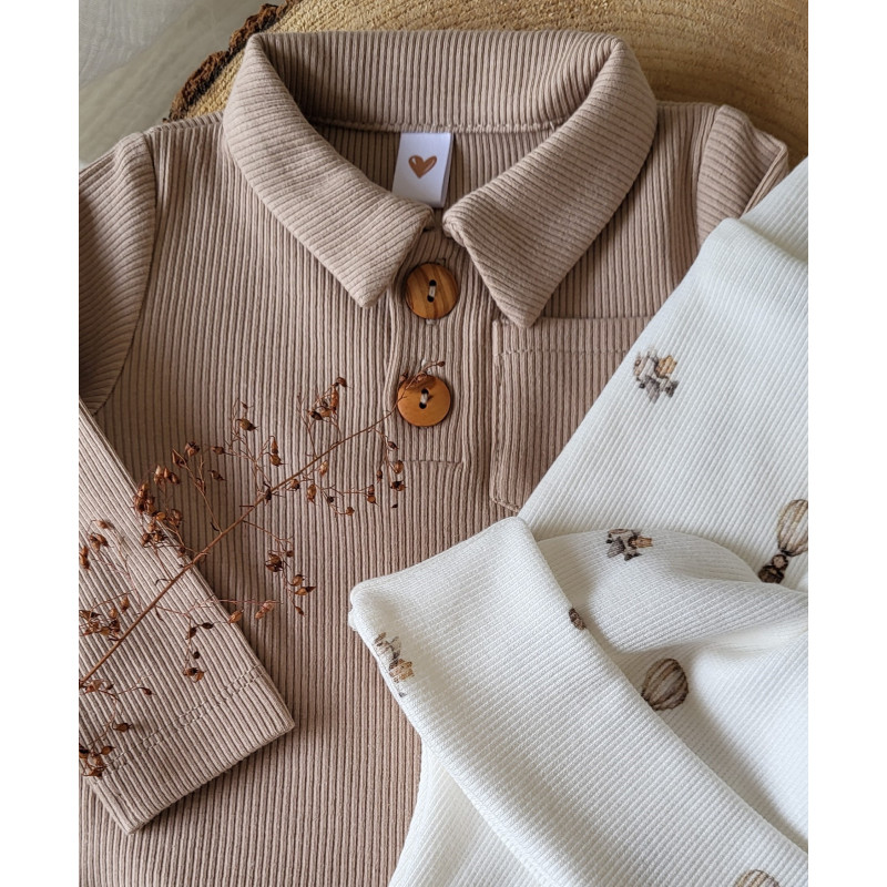 Newborn poloshirtje met kraagje en zakje