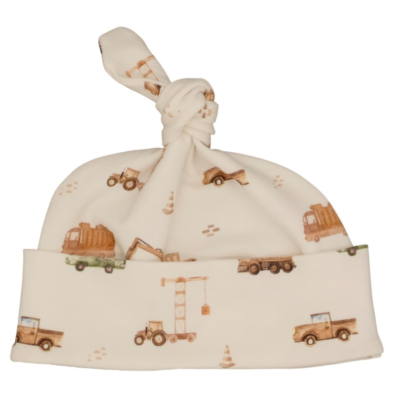 Newborn mutsje met kleine autootjes.