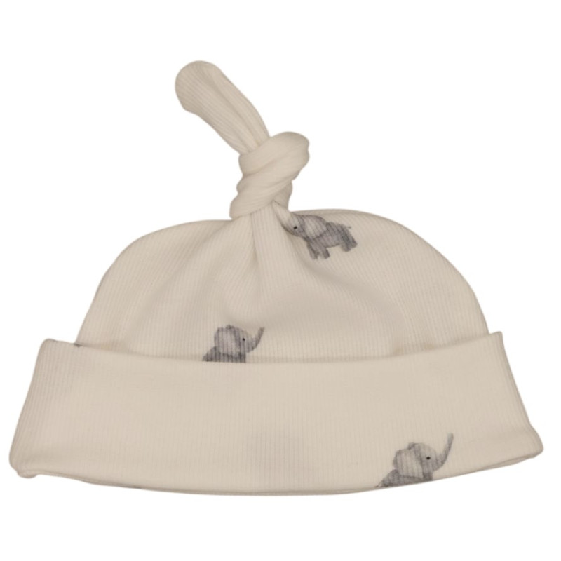 Newborn mutsje olifantjes in een ribstof.