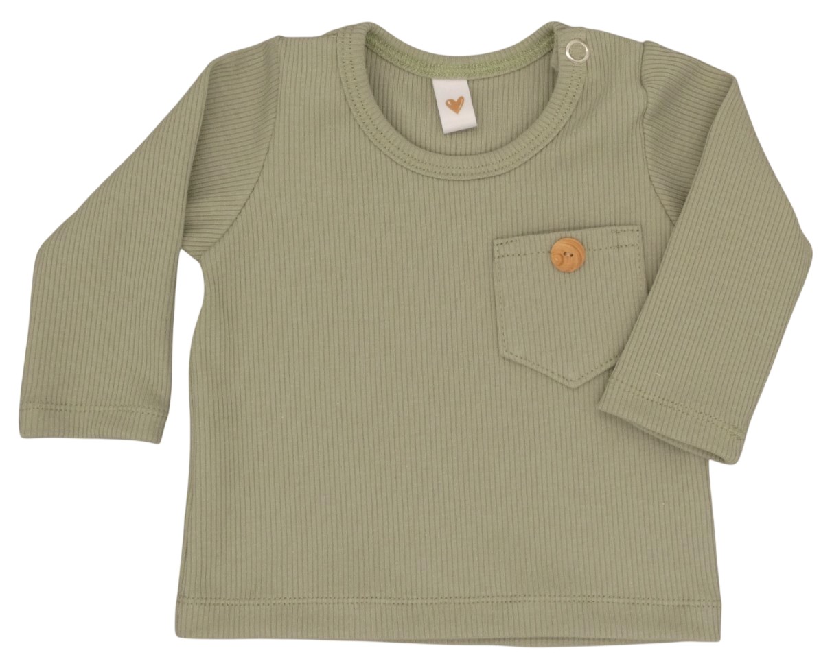 Newborn shirtje voor je baby met lange mouw in het lichtgroen.