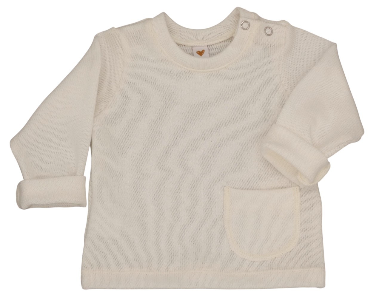 Newborn gebreid truitje in een ecru kleur.